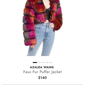 Azalea Wang Vibrant Faux Fur Puffer Jacket